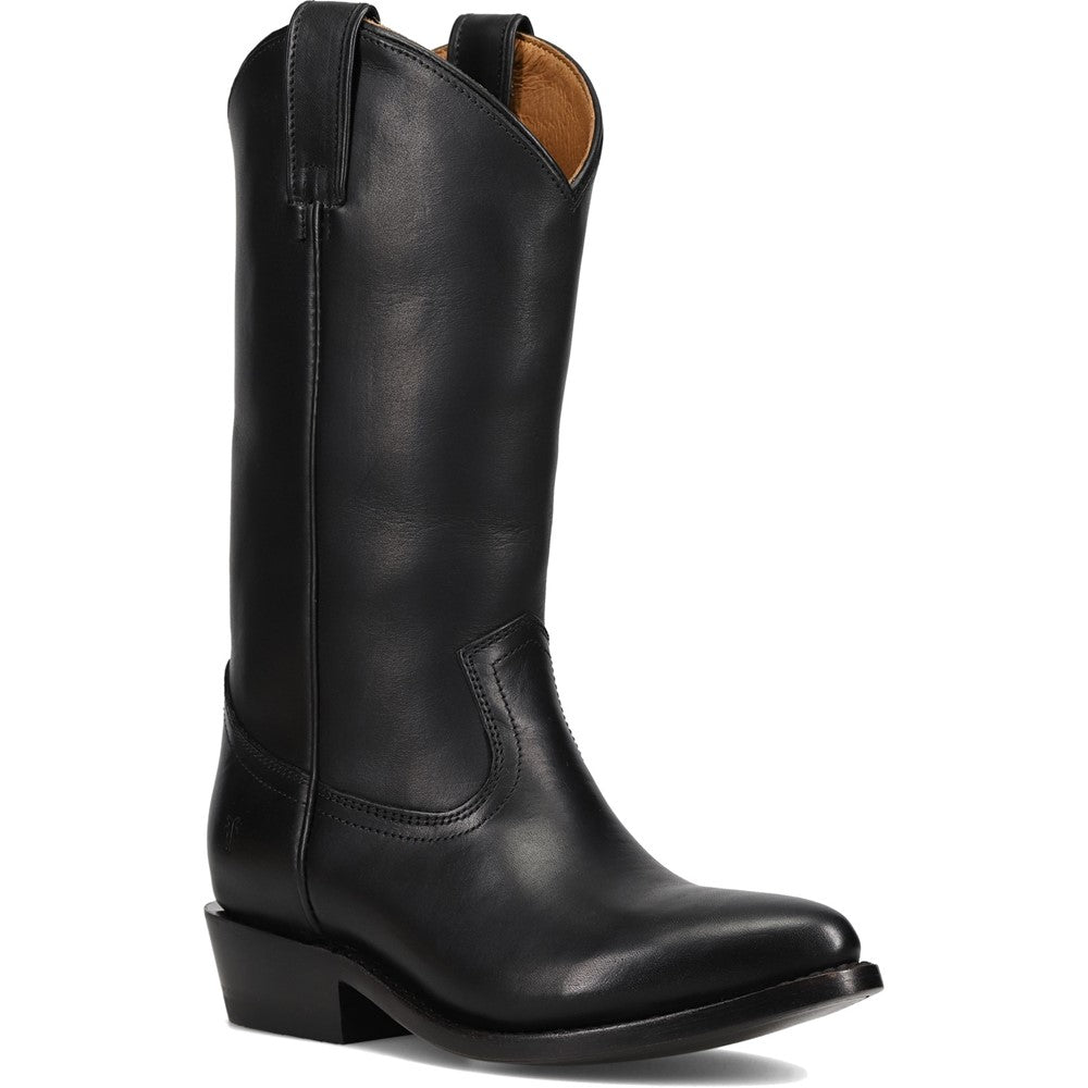 Three-quarter view of Frye Billy Pull On Boot in Black