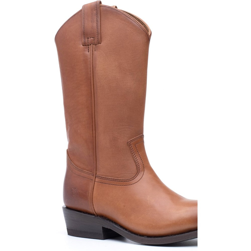 Close-up view of stitching on Frye Billy Pull On Boot in Cognac