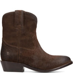 Side view of Frye Billy Short Boot in Chocolate