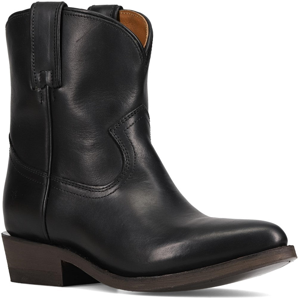 Three-quarter view of Frye Billy Short Boot in Black
