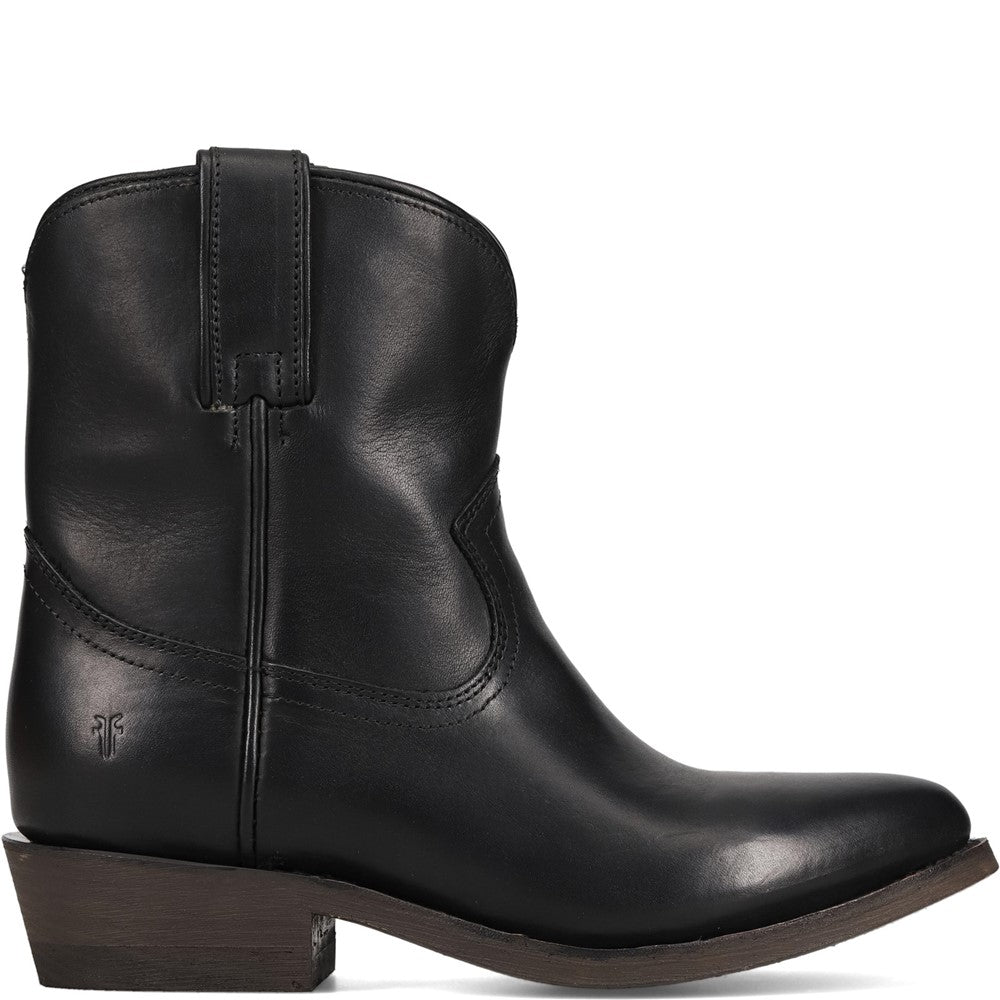Side view of Frye Billy Short Boot in Black
