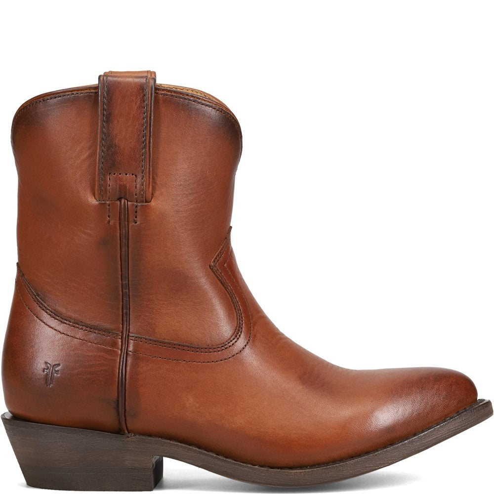 Side view of Frye Billy Short Boot in Cognac