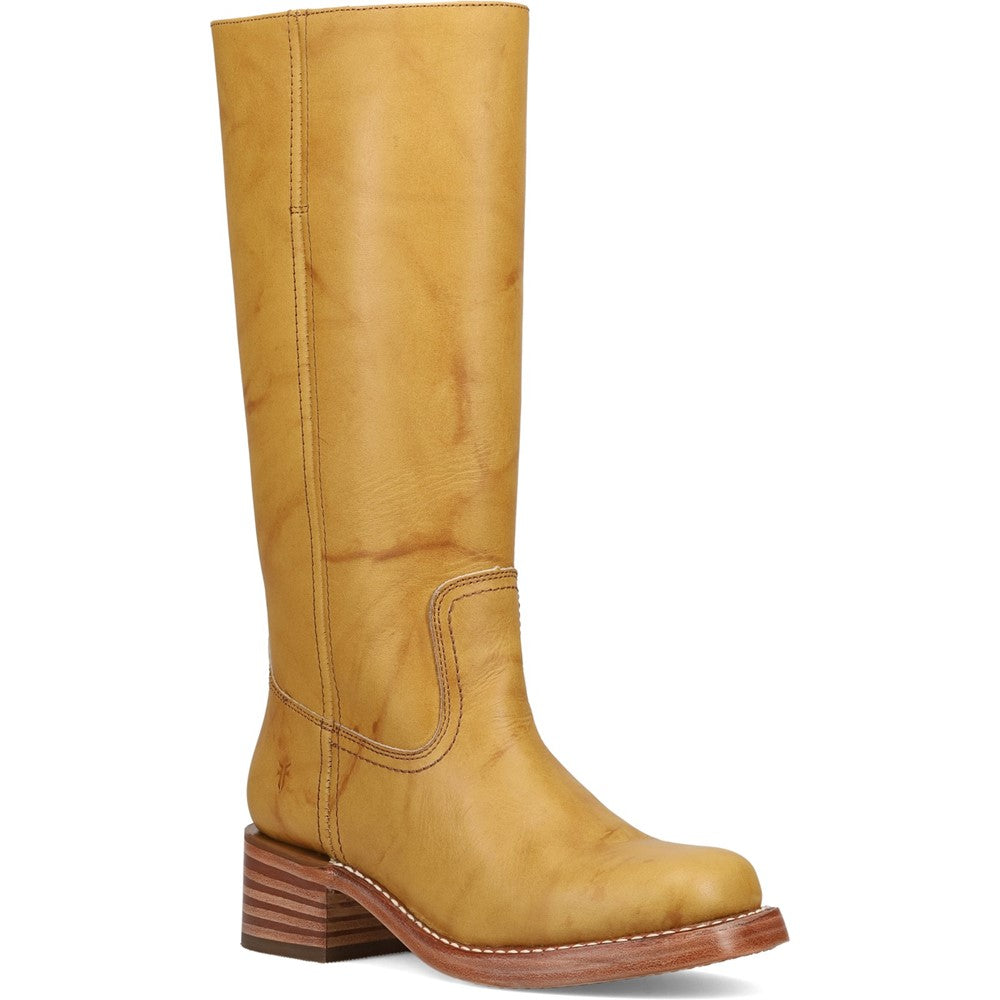 Three-quarter view of Frye Campus 14L Boot in Banana