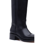 Close-up view of stitching on Frye Campus 14L Boot in Black