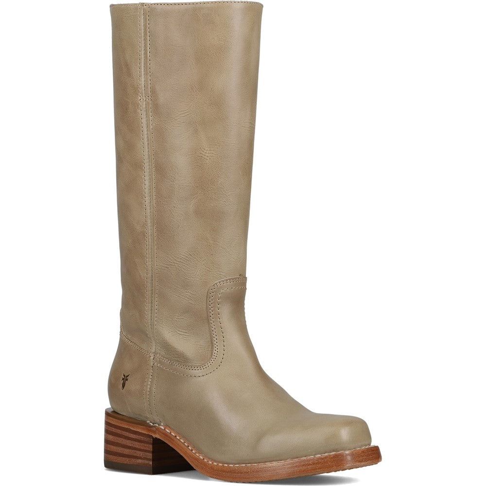 Three-quarter view of Frye Campus 14L Boot in Eucalyptus
