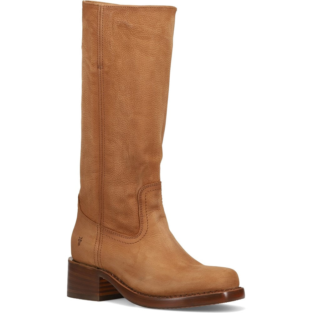 Three-quarter view of Frye Campus 14L Boot in Light Brown