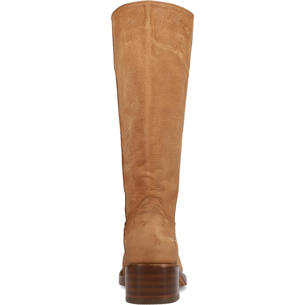 Back view of Frye Campus 14L Boot in Light Brown