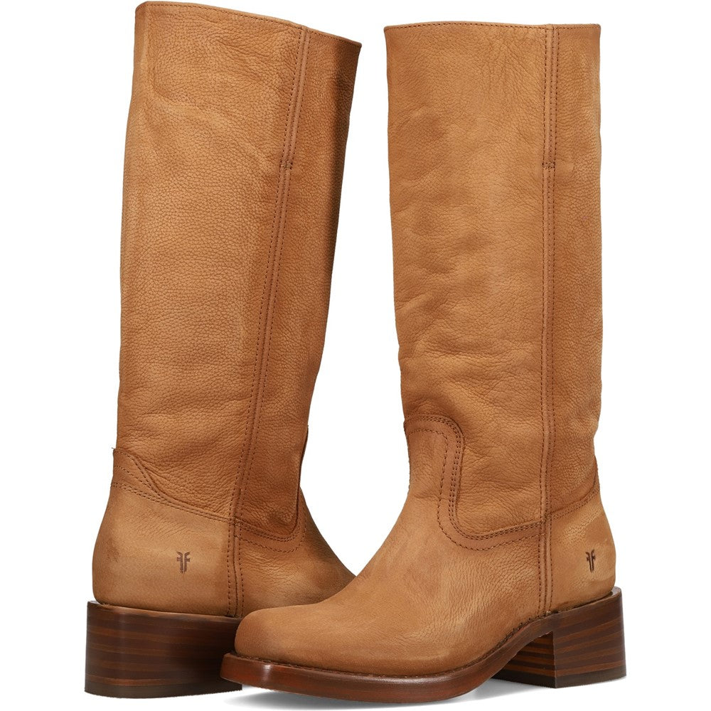 Crossed pair view of Frye Campus 14L Boot in Light Brown