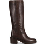 Side view of Frye Kate Pull On Boot in Dark Brown