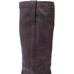 Close-up view of shaft stitching on Frye Kate Pull On Boot in Dark Brown