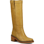 Three-quarter view of Frye Kate Pull On Boot in Banana
