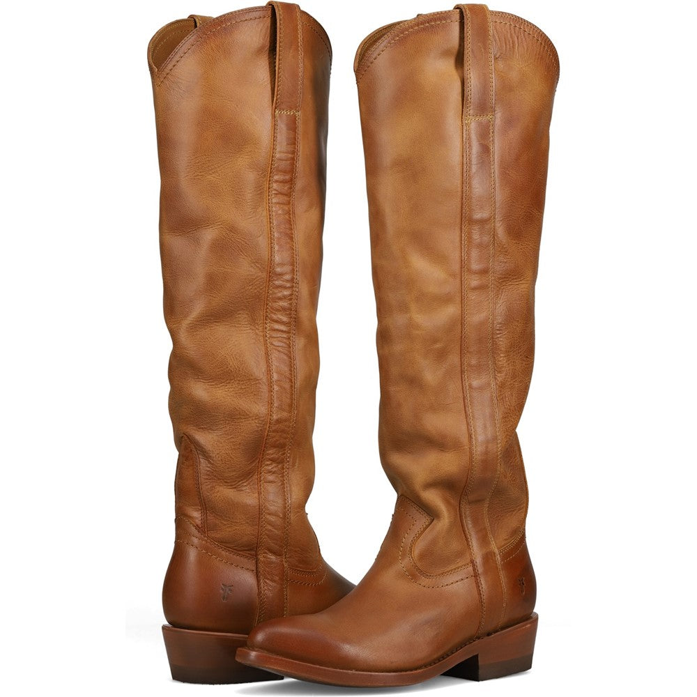 Crossed pair view of Frye Billy Softy Tall Boot in Amber