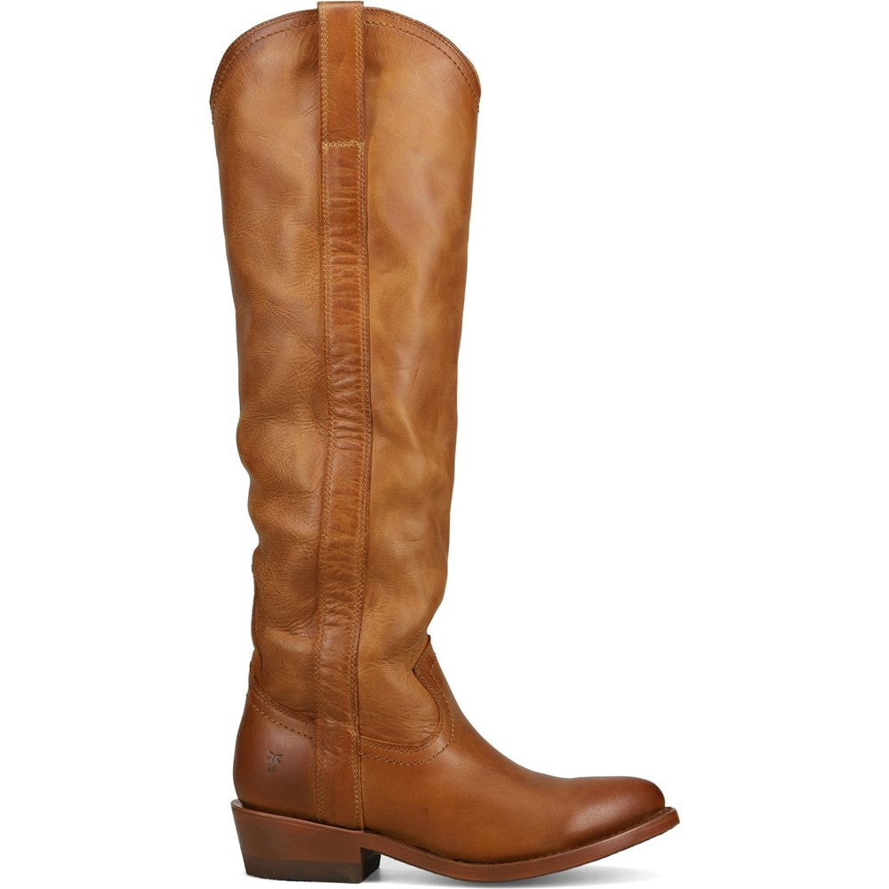 Side view of Frye Billy Softy Tall Boot in Amber