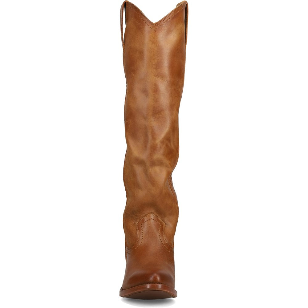 Front view of Frye Billy Softy Tall Boot in Amber