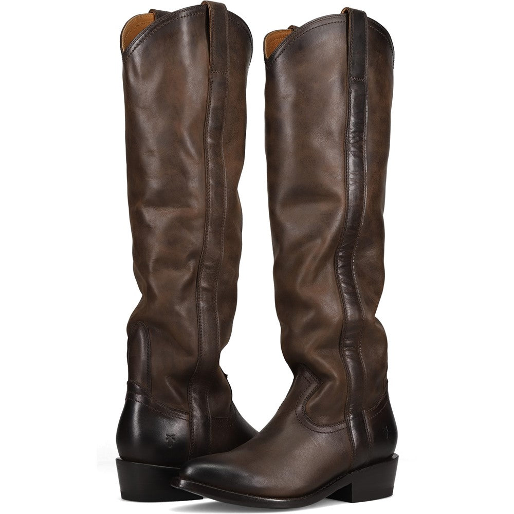 Crossed pair view of Frye Billy Softy Tall Boot in Brown