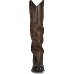Front view of Frye Billy Softy Tall Boot in Brown